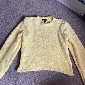 Fluffy cropped yellow sweater from ASOS
